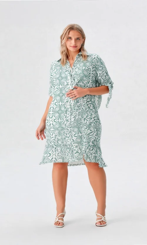 Vestido mujer manga corta estampado
