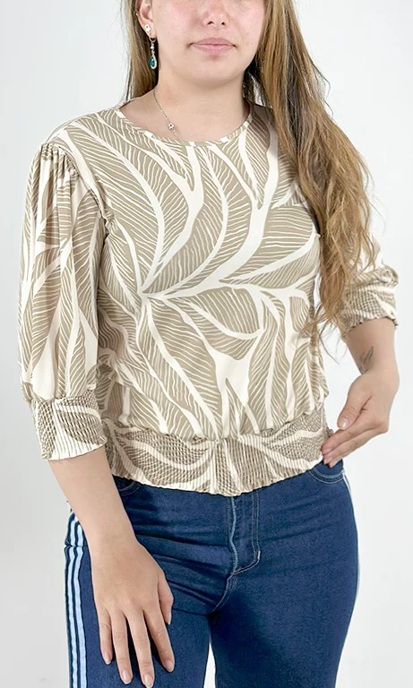 Camiseta mujer manga 3/4 estampada