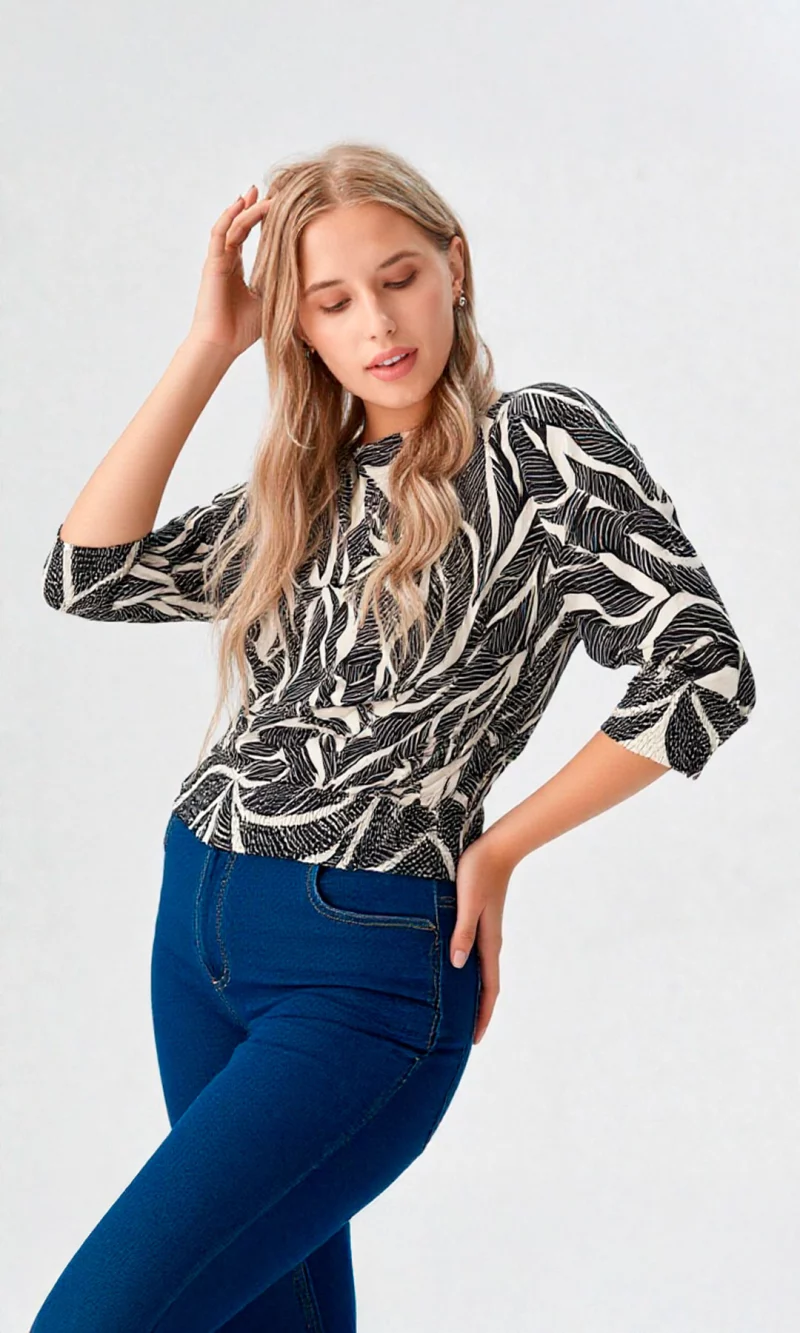 Camiseta mujer manga 3/4 estampada - Imagen 9