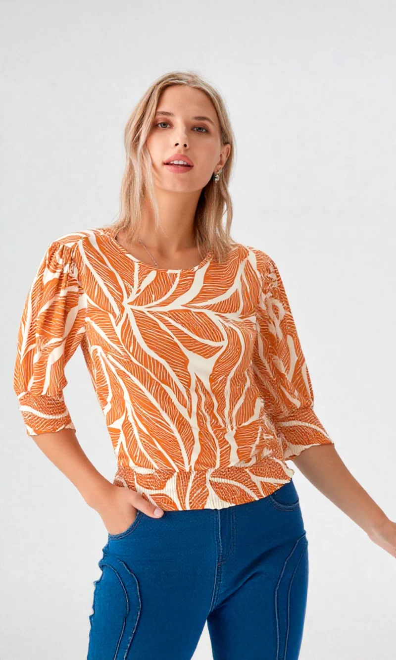 Camiseta mujer manga 3/4 estampada - Imagen 7