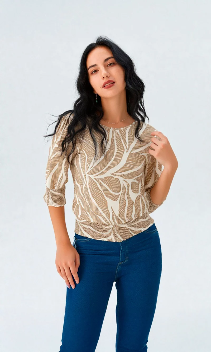 Camiseta mujer manga 3/4 estampada