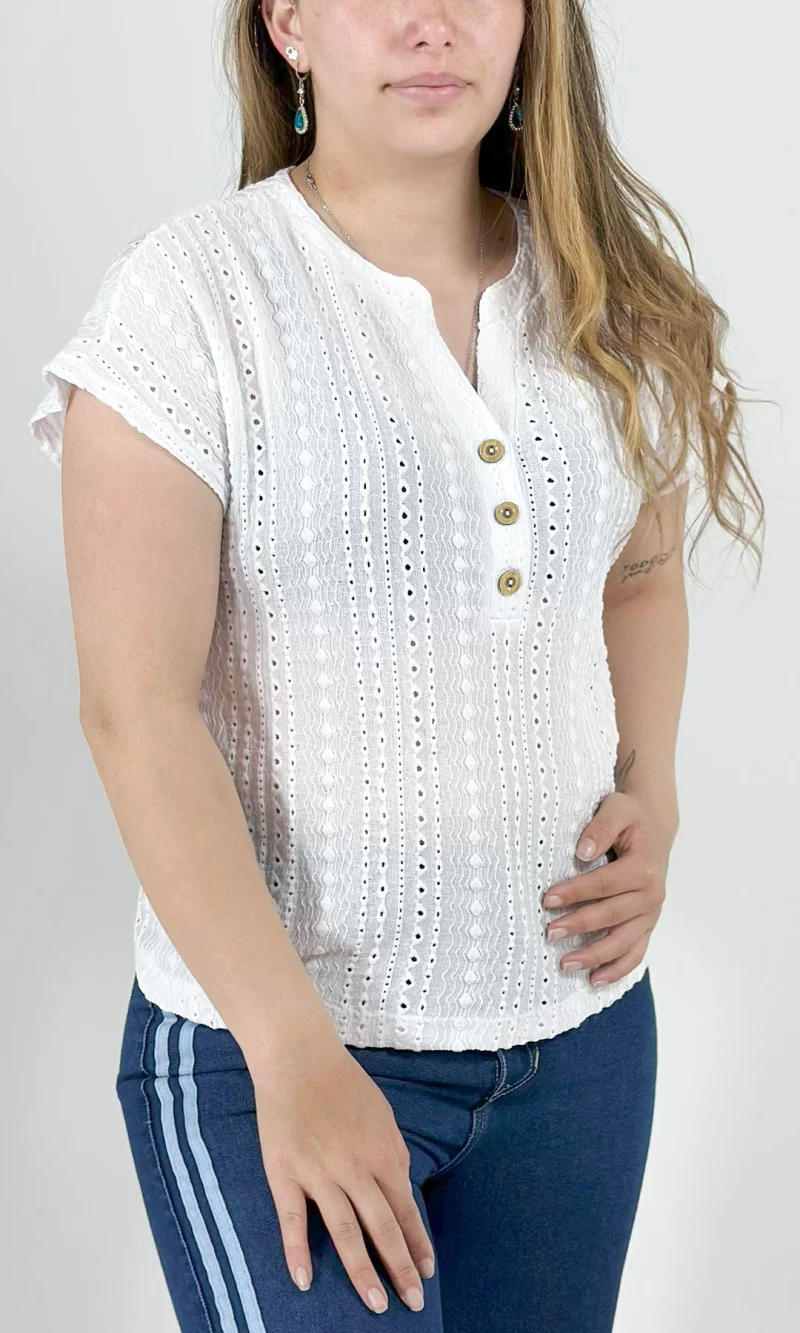 Camiseta mujer manga 3/4 unicolor - Imagen 6