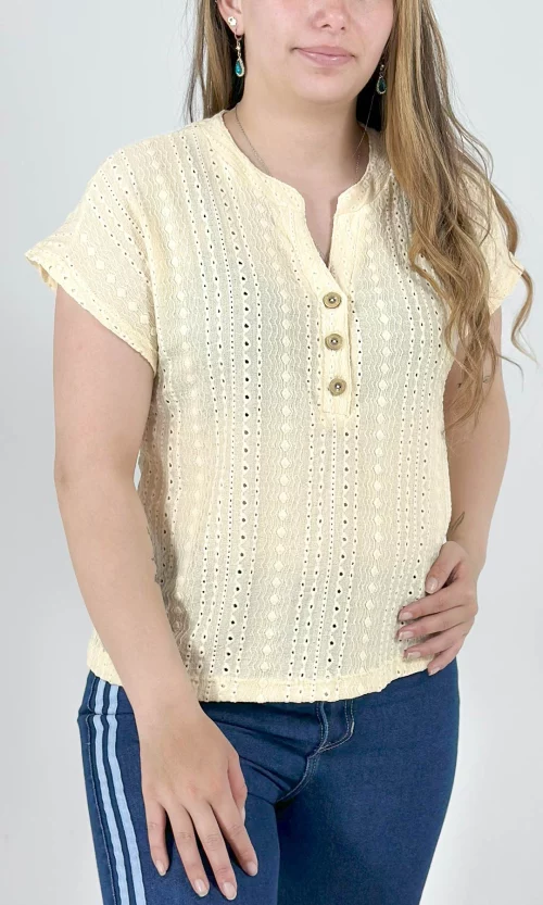 Camiseta mujer manga 3/4 unicolor