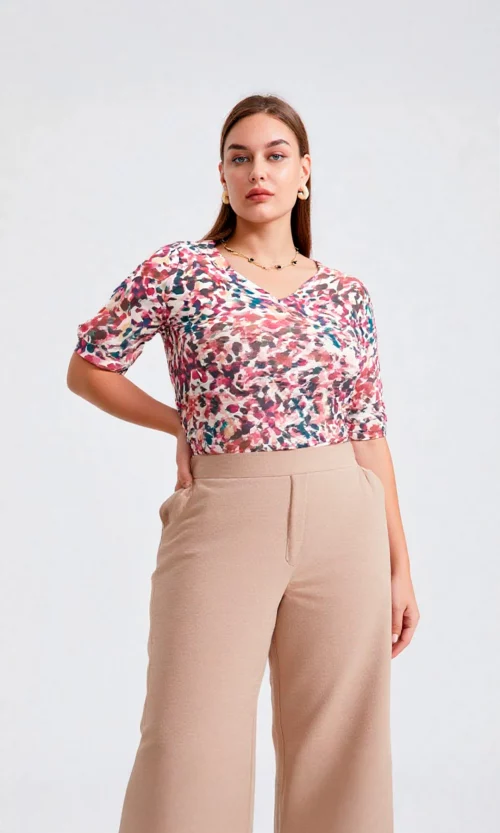 Camiseta mujer manga corta estampada