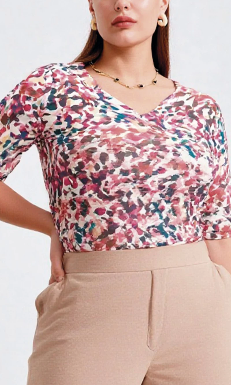 Camiseta mujer manga corta estampada - Imagen 2