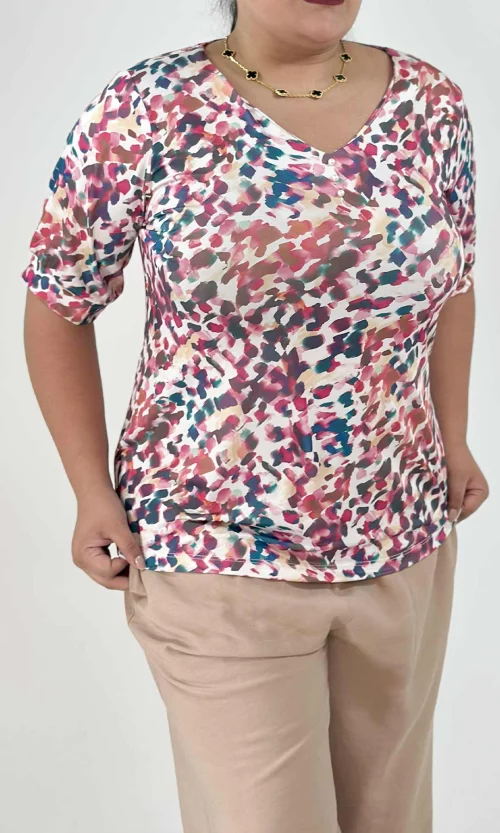 Camiseta mujer manga corta estampada