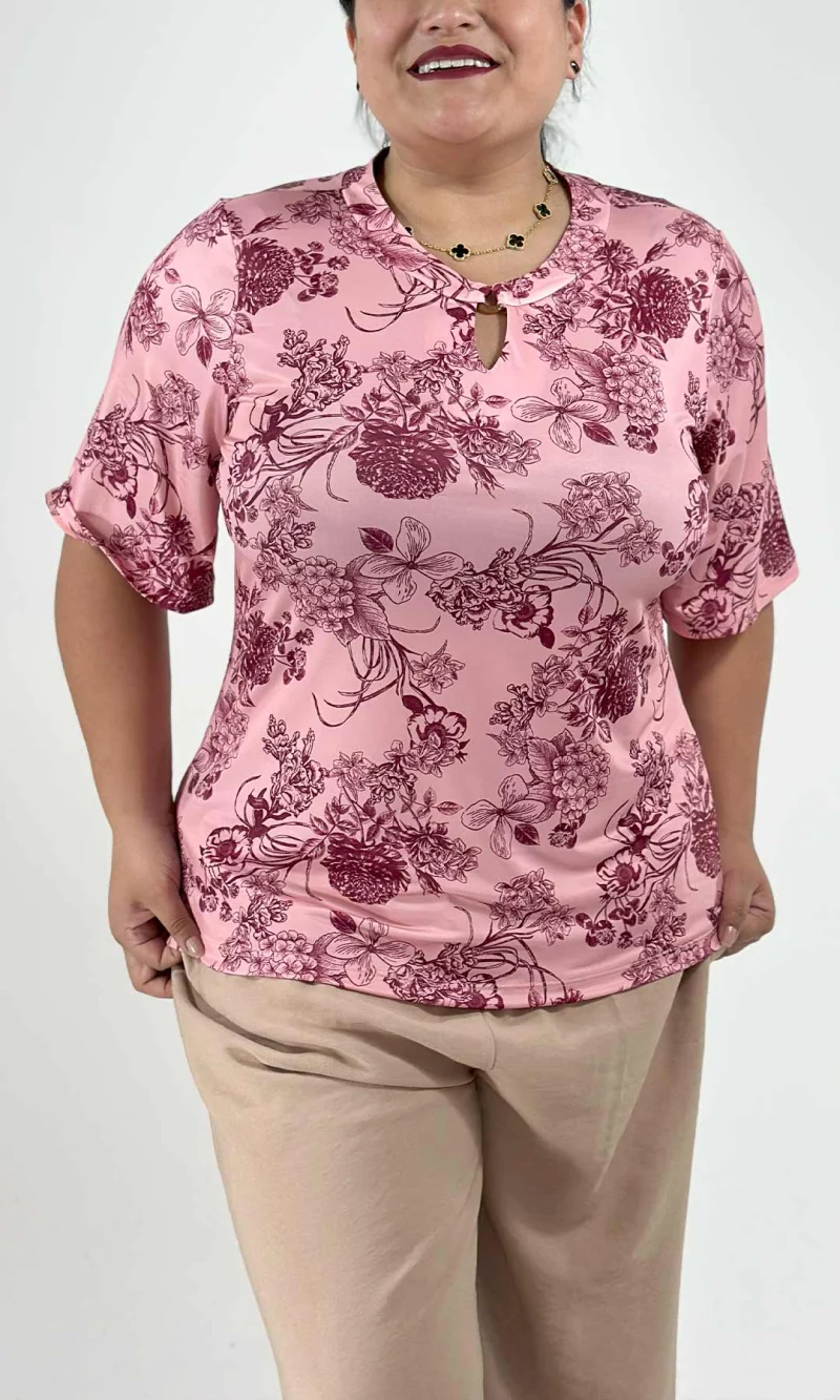 Camiseta mujer manga 3/4 estampada - Imagen 4
