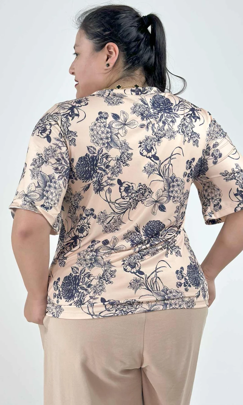 Camiseta mujer manga 3/4 estampada - Imagen 3