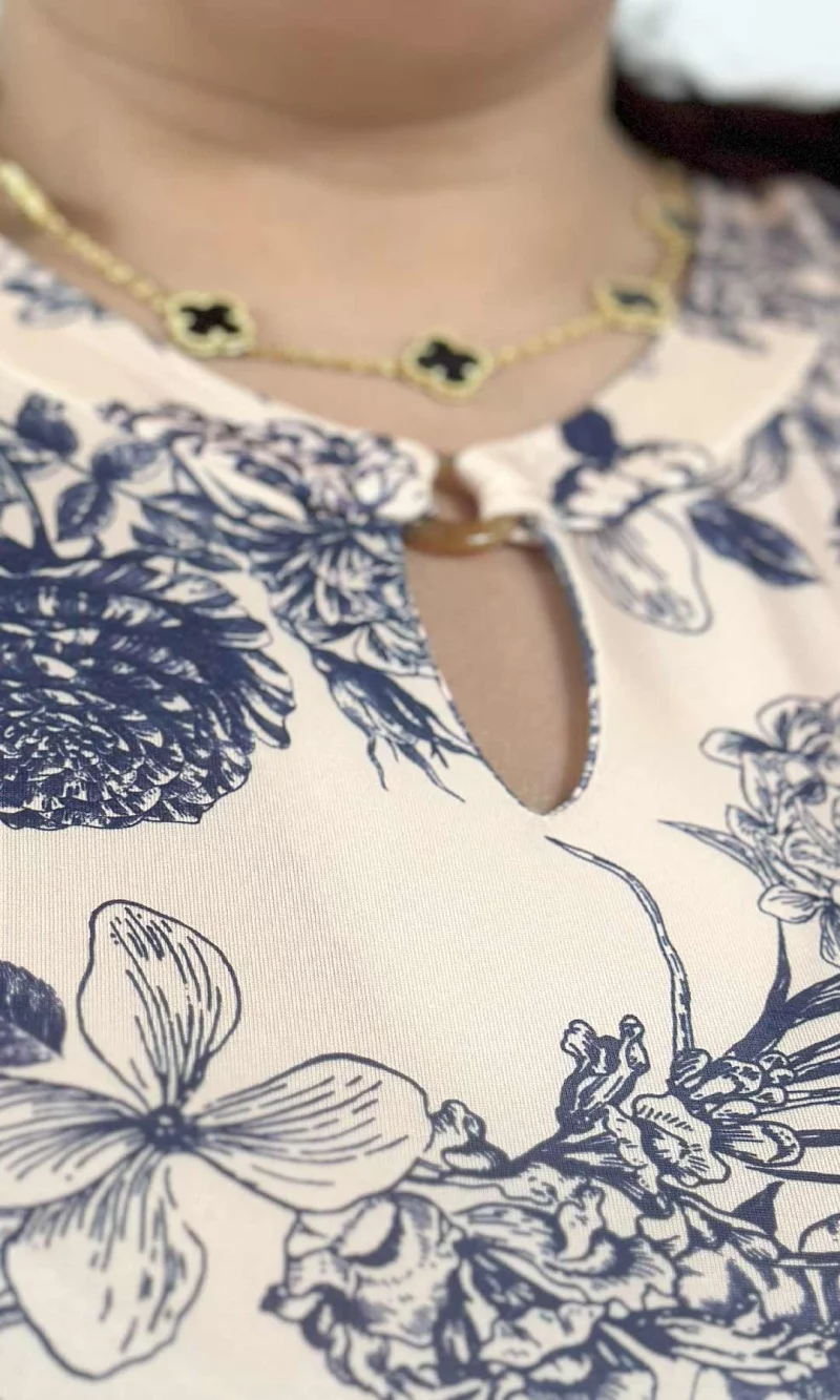 Camiseta mujer manga 3/4 estampada - Imagen 2