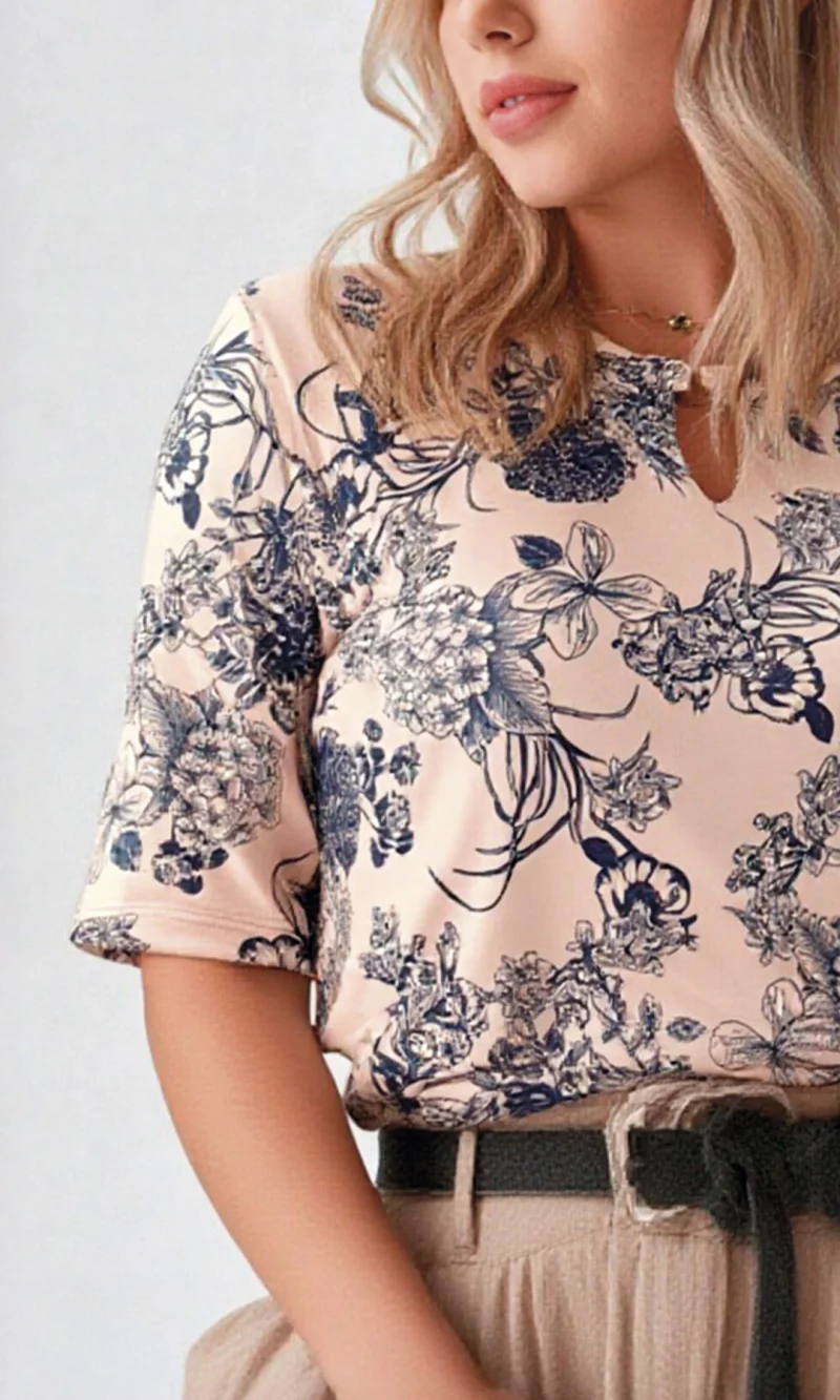 Camiseta mujer manga 3/4 estampada - Imagen 2