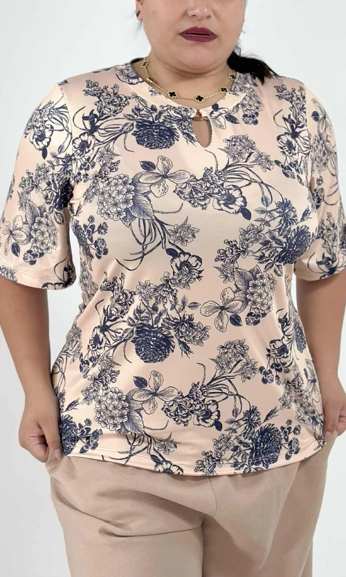 Camiseta mujer manga 3/4 estampada
