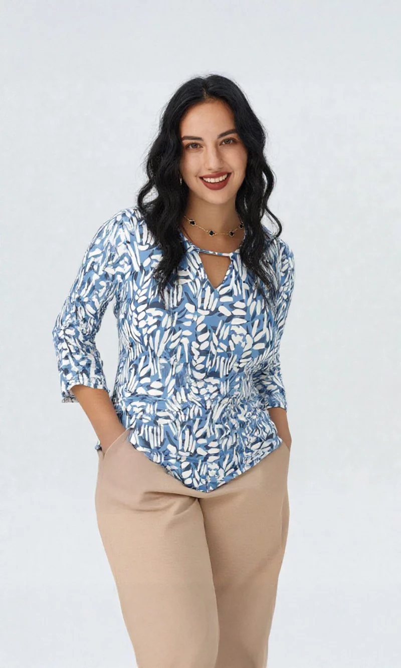 Camiseta mujer manga 3/4 estampada - Imagen 3