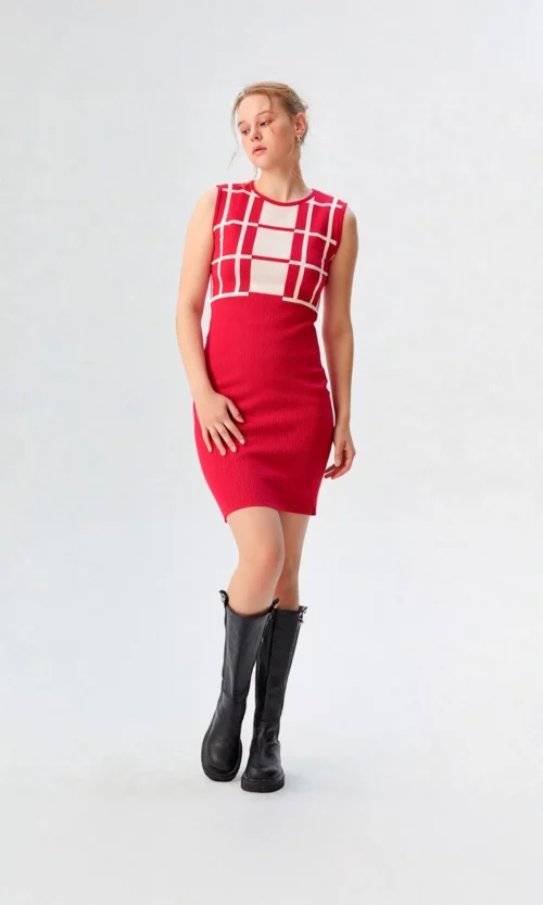 Vestido mujer manga sisa unicolor