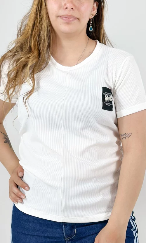 Camiseta mujer manga corta unicolor