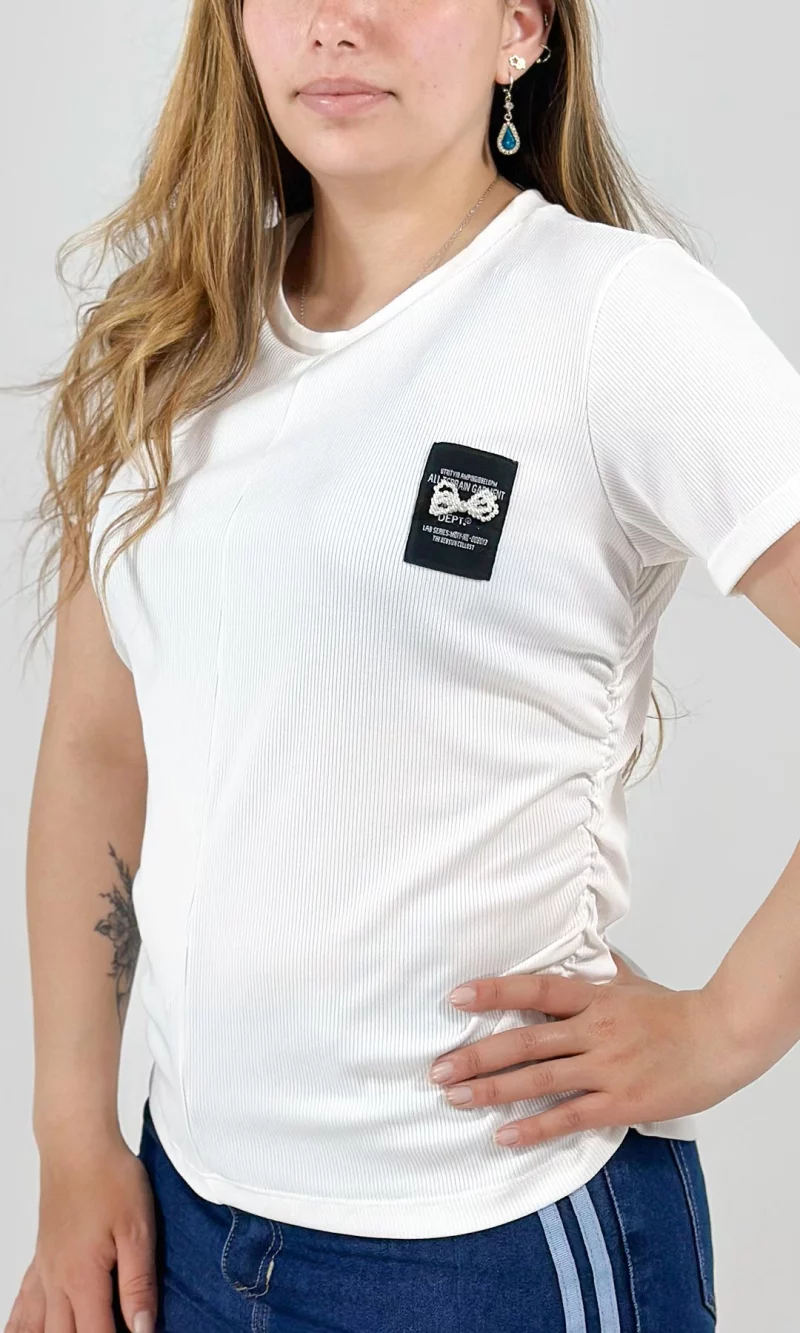 Camiseta mujer manga corta unicolor - Imagen 2