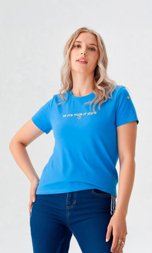 Camiseta mujer manga corta unicolor