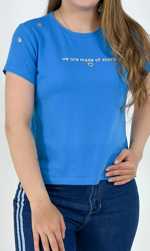 Camiseta mujer manga corta unicolor