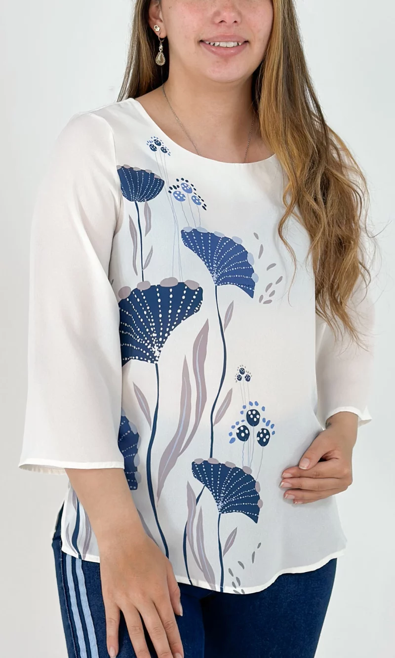 Blusa mujer manga 3/4 estampada - Imagen 6