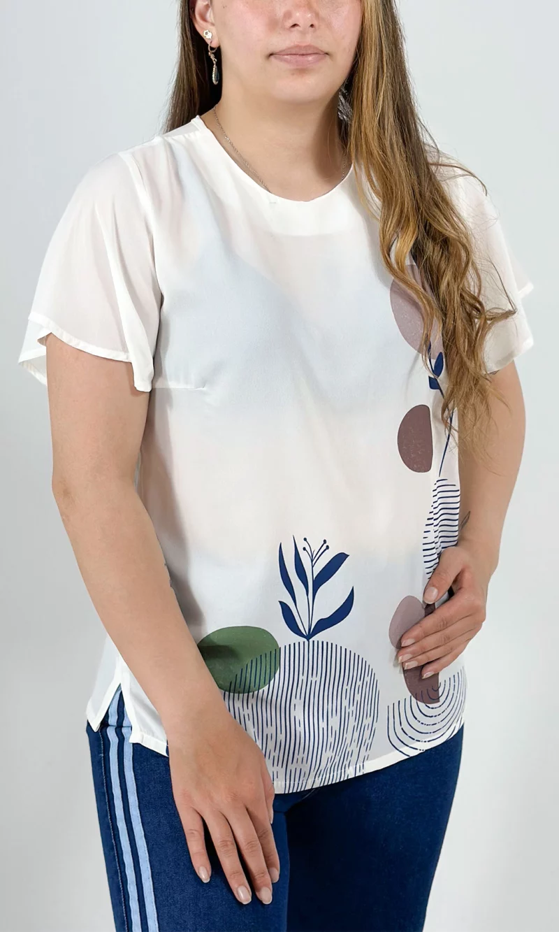 Blusa mujer manga corta estampada - Imagen 3