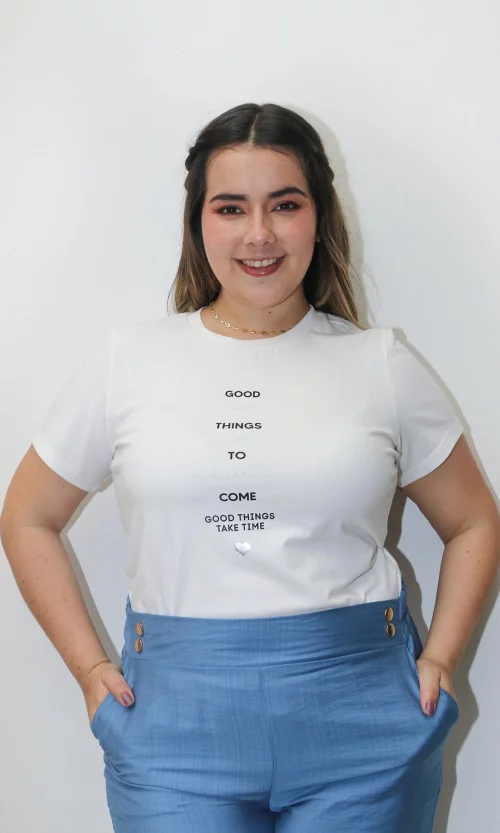 Camiseta mujer manga corta estampada