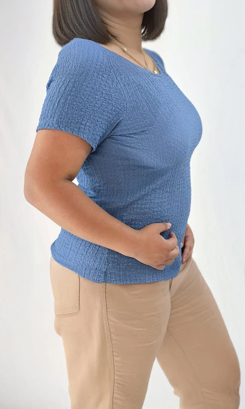 Camiseta mujer manga 3/4 unicolor - Imagen 3