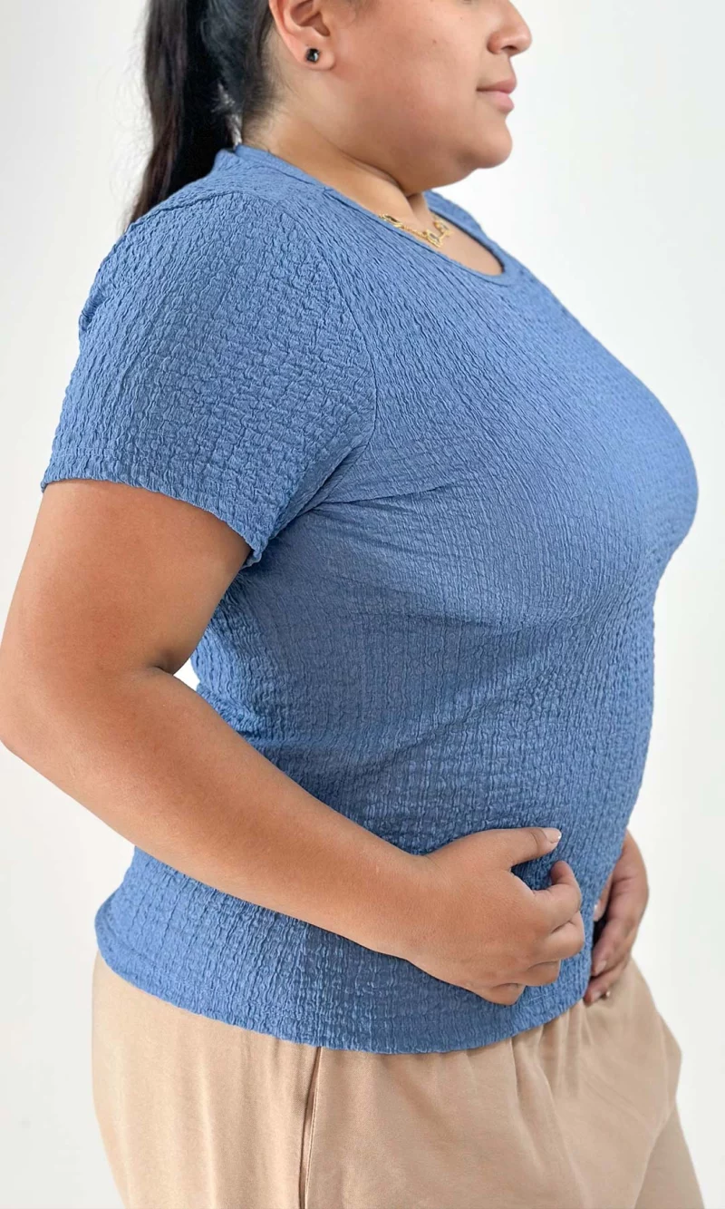 Camiseta mujer manga 3/4 unicolor - Imagen 2