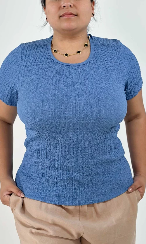 Camiseta mujer manga 3/4 unicolor