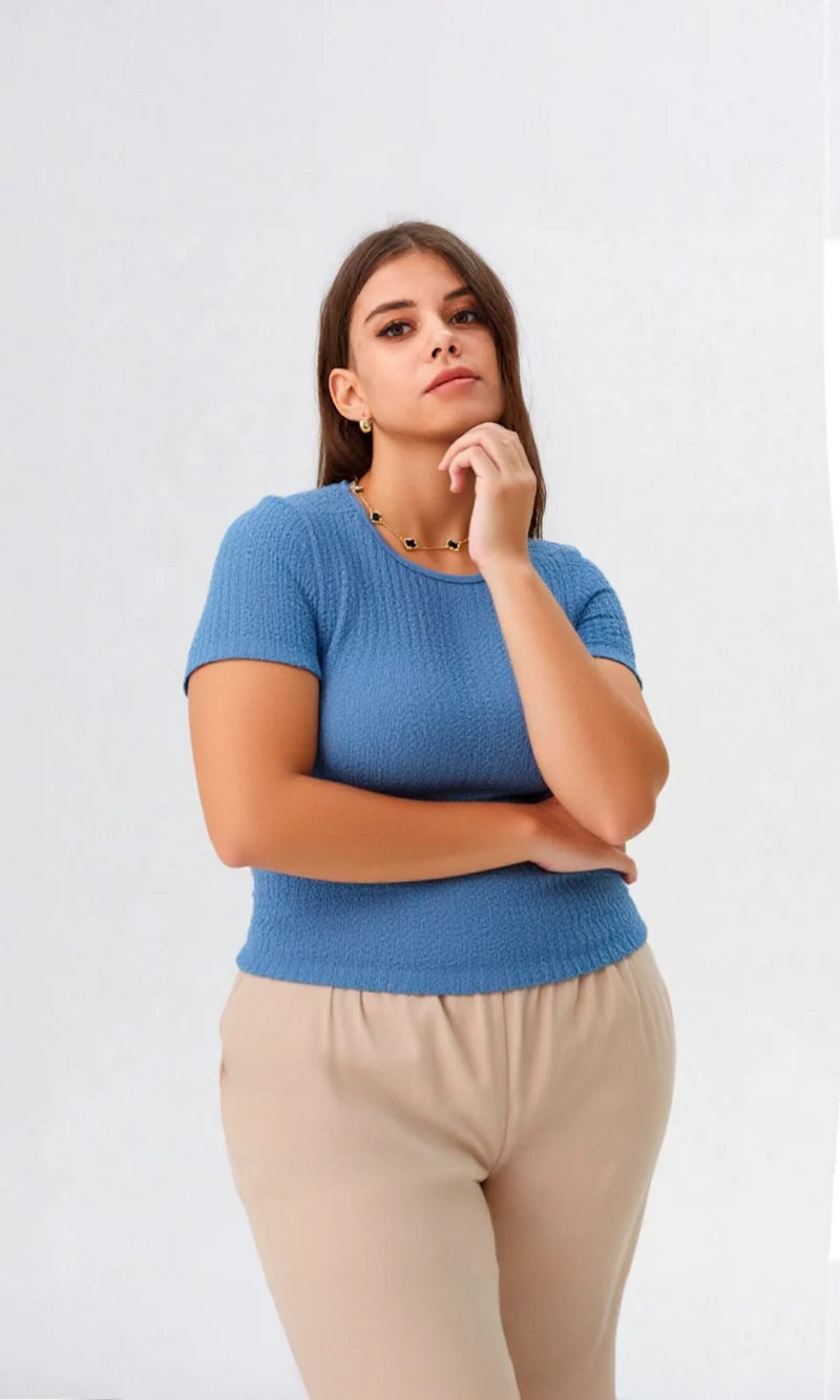 Camiseta mujer manga 3/4 unicolor