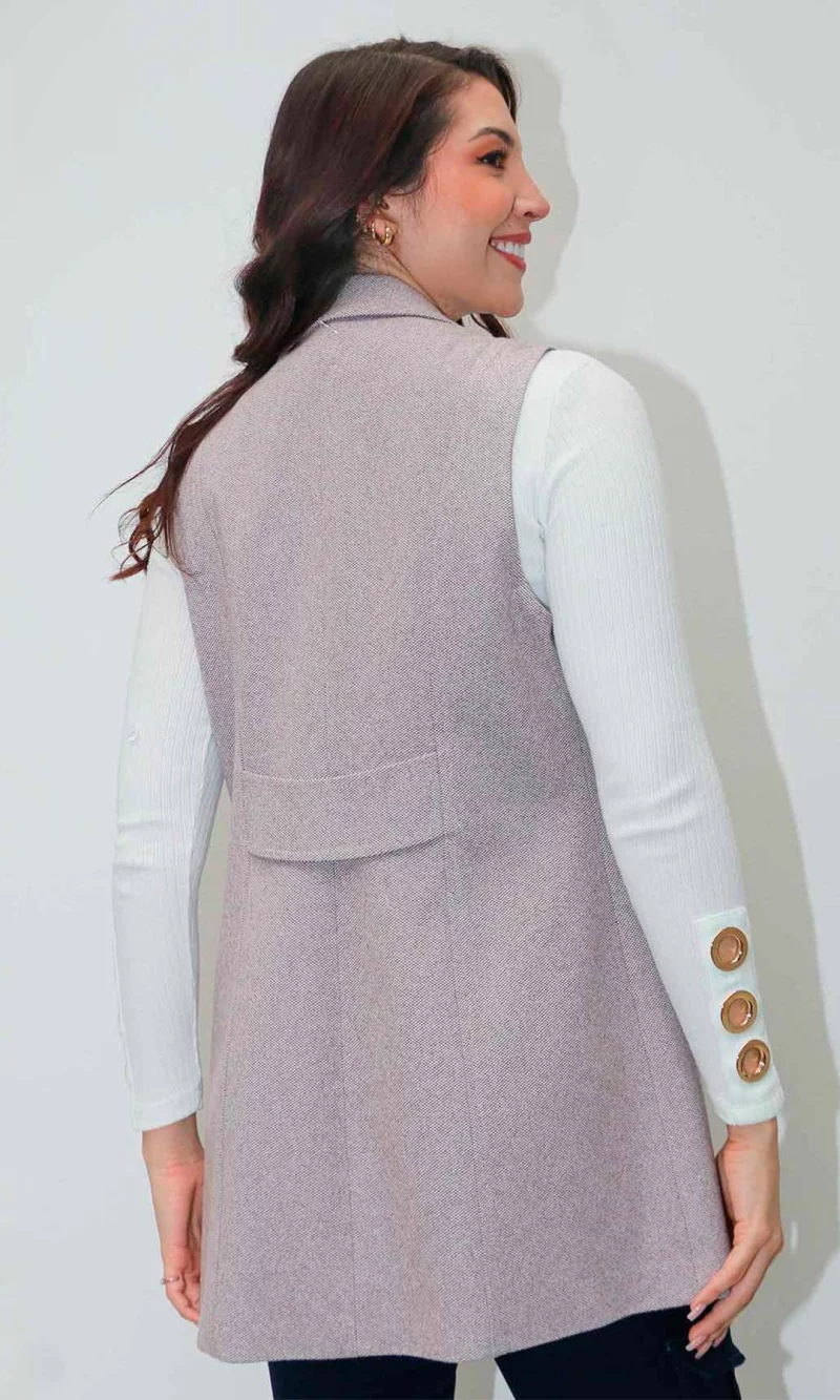 Chaleco mujer unicolor - Imagen 3