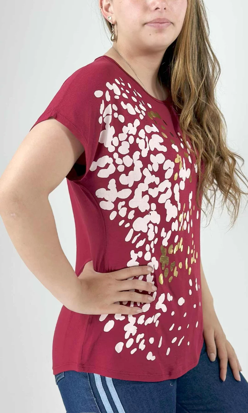 Camiseta mujer manga corta estampada - Imagen 3