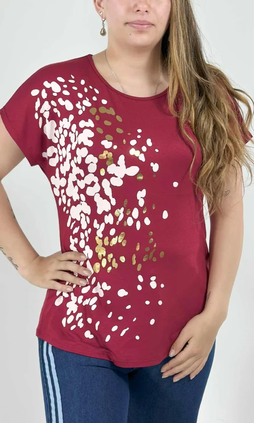 Camiseta mujer manga corta estampada