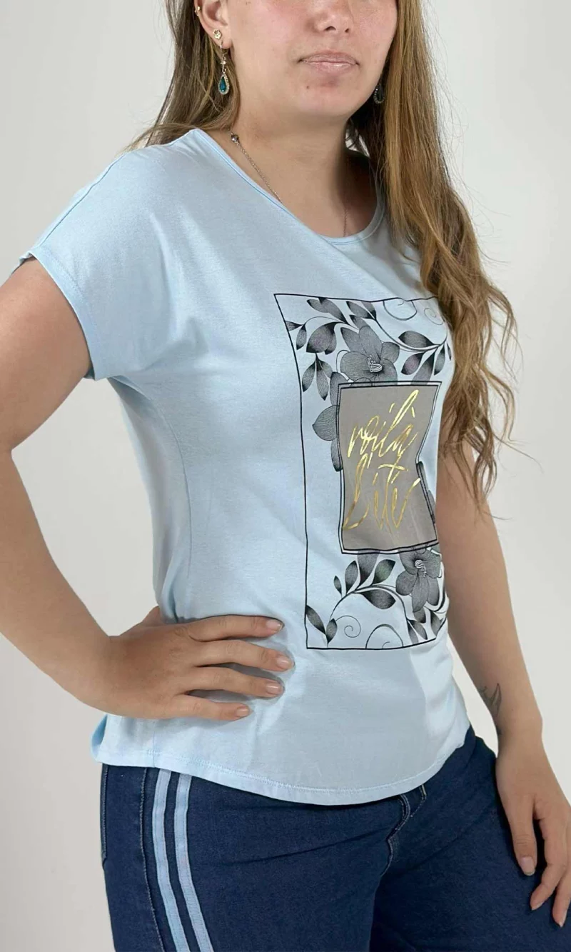 Camiseta mujer manga corta estampada - Imagen 3