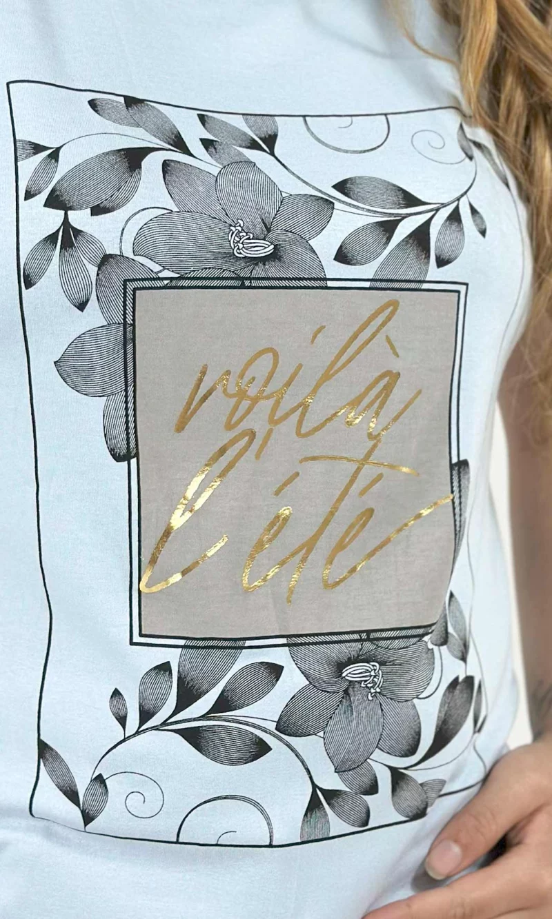 Camiseta mujer manga corta estampada - Imagen 2
