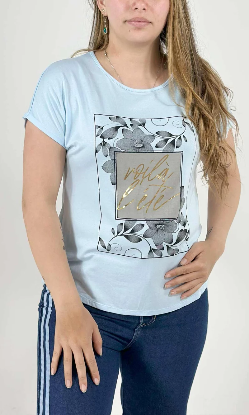 Camiseta mujer manga corta estampada