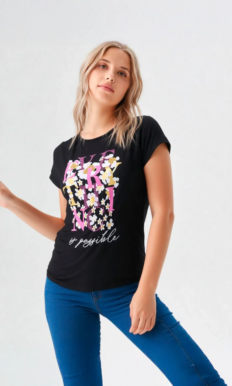 Camiseta mujer manga corta estampada - Imagen 7