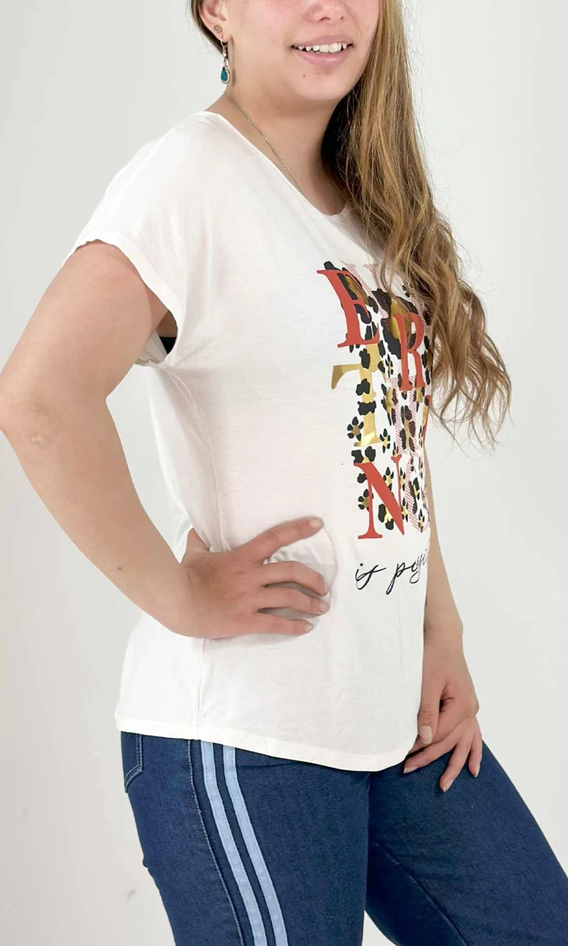 Camiseta mujer manga corta estampada - Imagen 3
