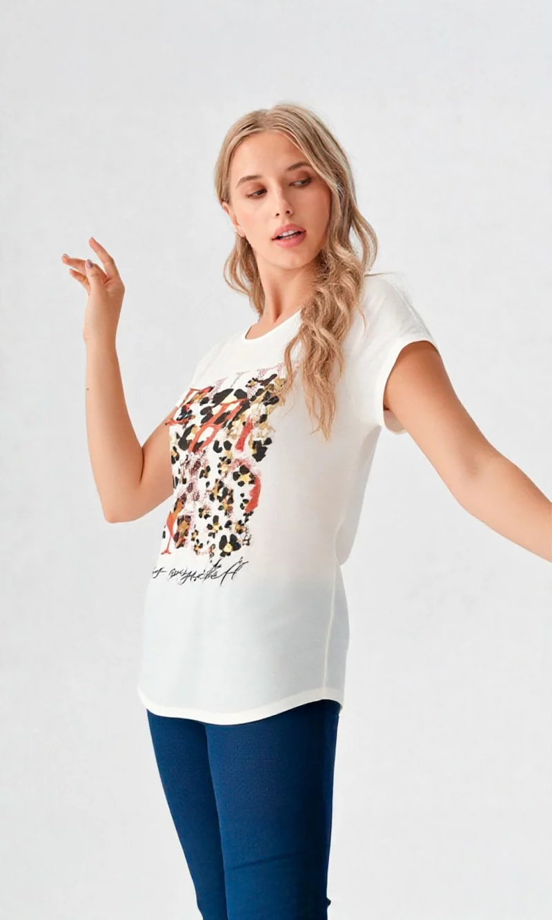 Camiseta mujer manga corta estampada - Imagen 3