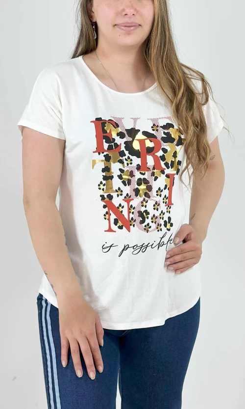 Camiseta mujer manga corta estampada