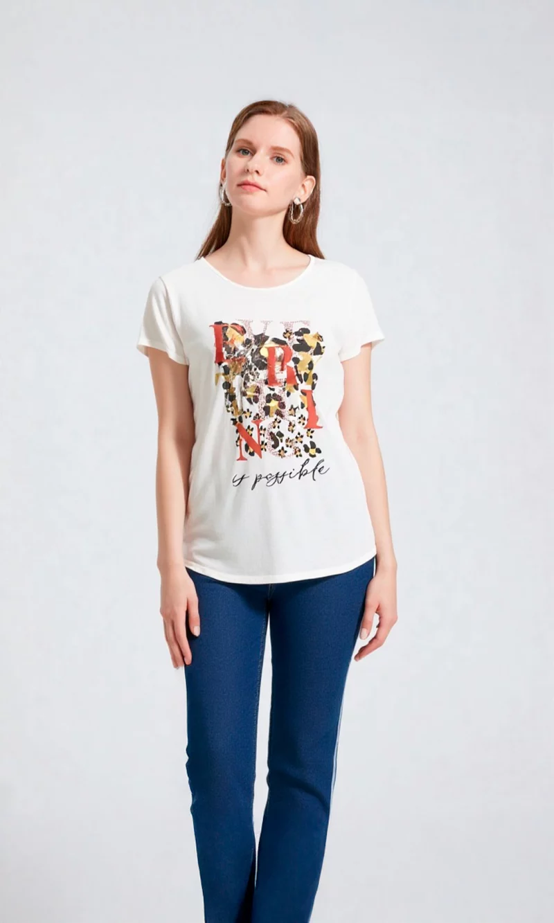 Camiseta mujer manga corta estampada - Imagen 2