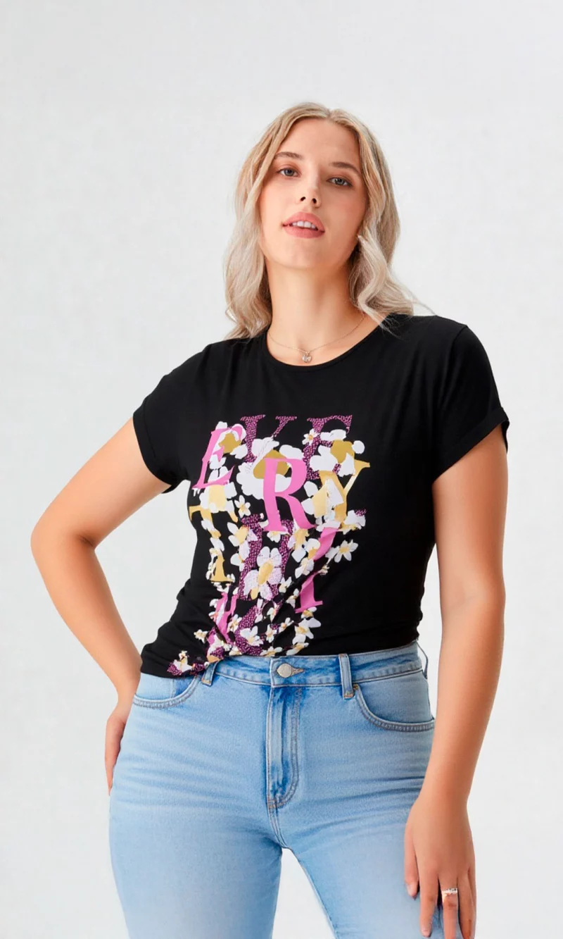 Camiseta mujer manga corta estampada - Imagen 6