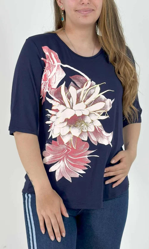 Camiseta mujer manga 3/4 estampada