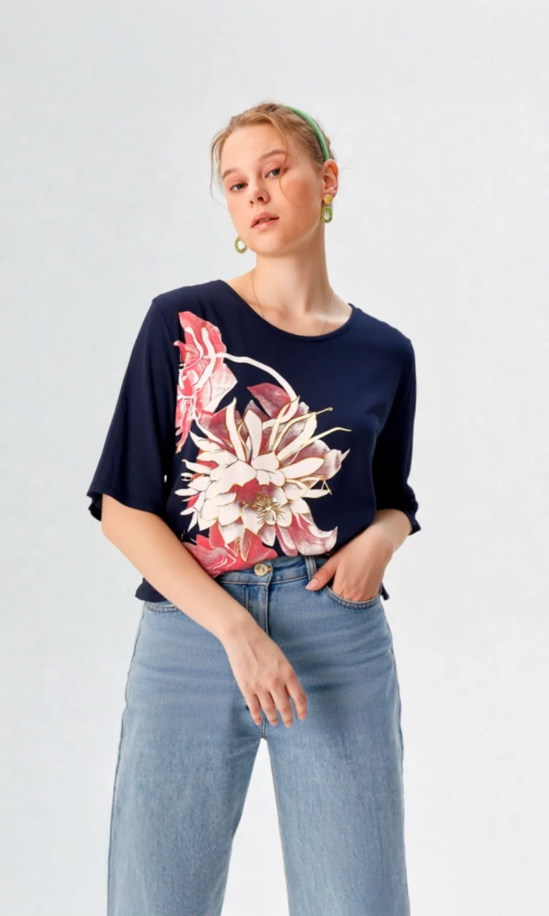 Camiseta mujer manga 3/4 estampada - Imagen 5