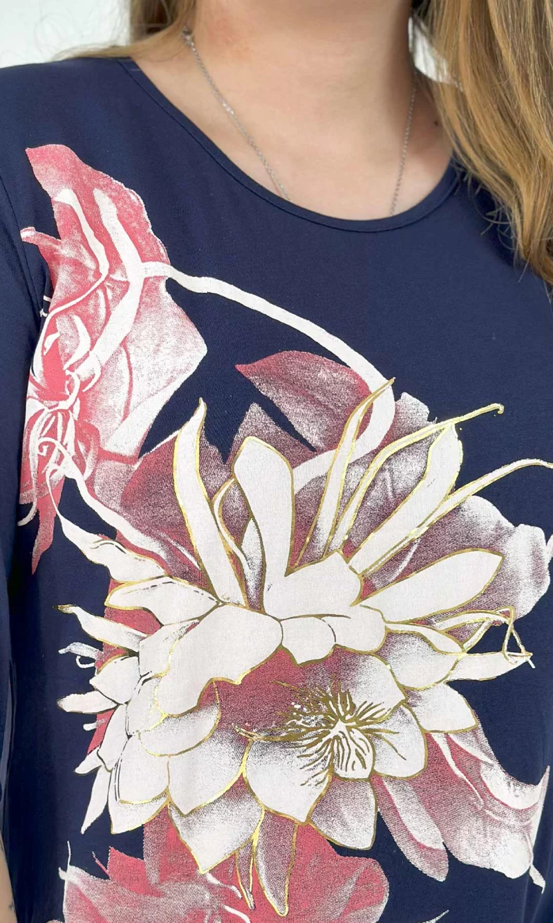 Camiseta mujer manga 3/4 estampada - Imagen 2