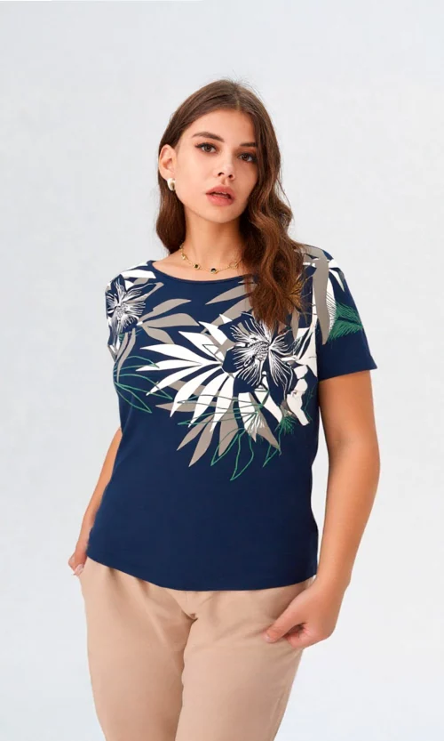 Camiseta mujer manga corta estampada