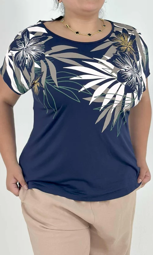 Camiseta mujer manga corta estampada