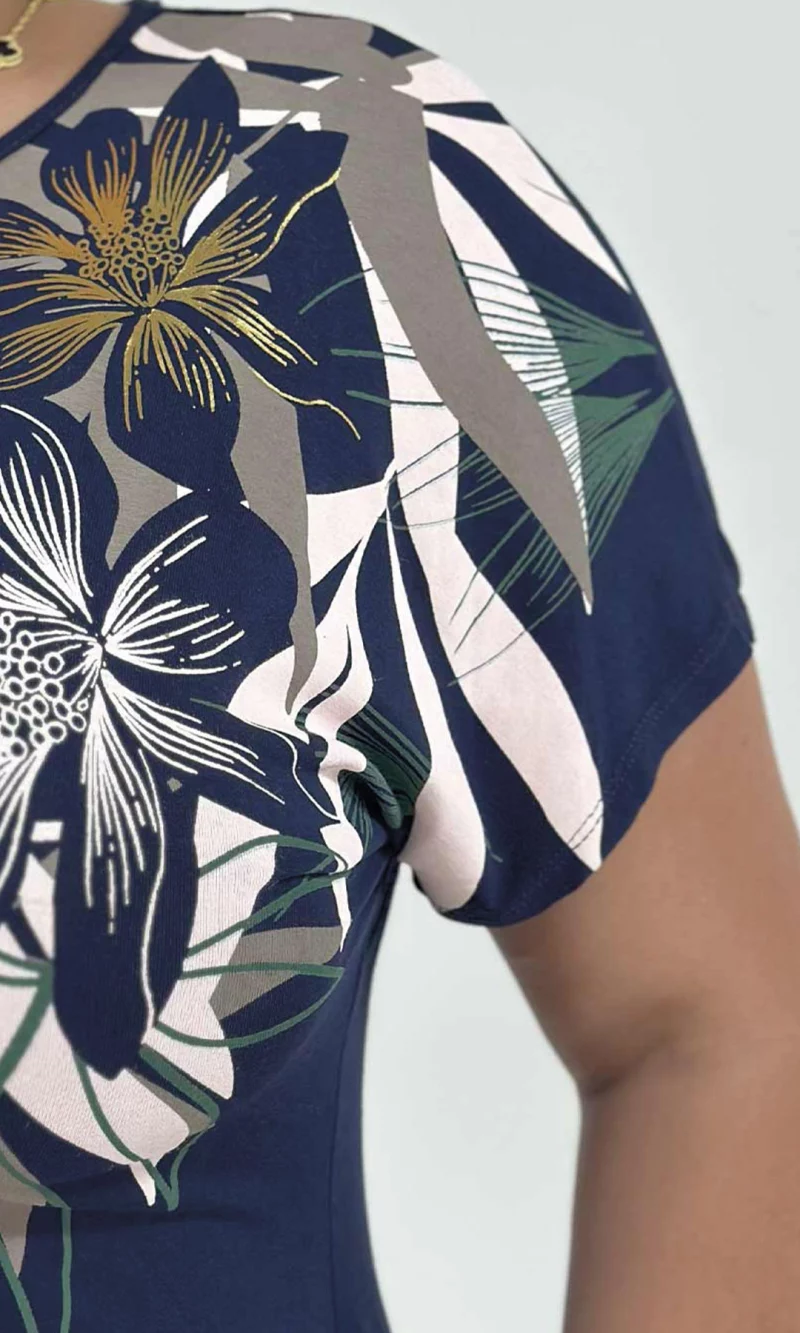 Camiseta mujer manga corta estampada - Imagen 3