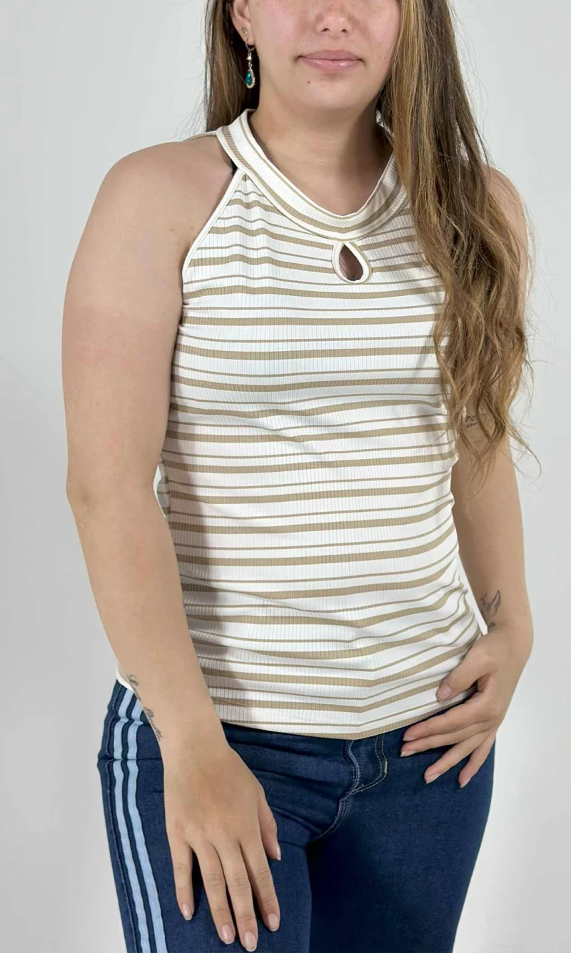 Camiseta mujer manga sisa rayas - Imagen 6