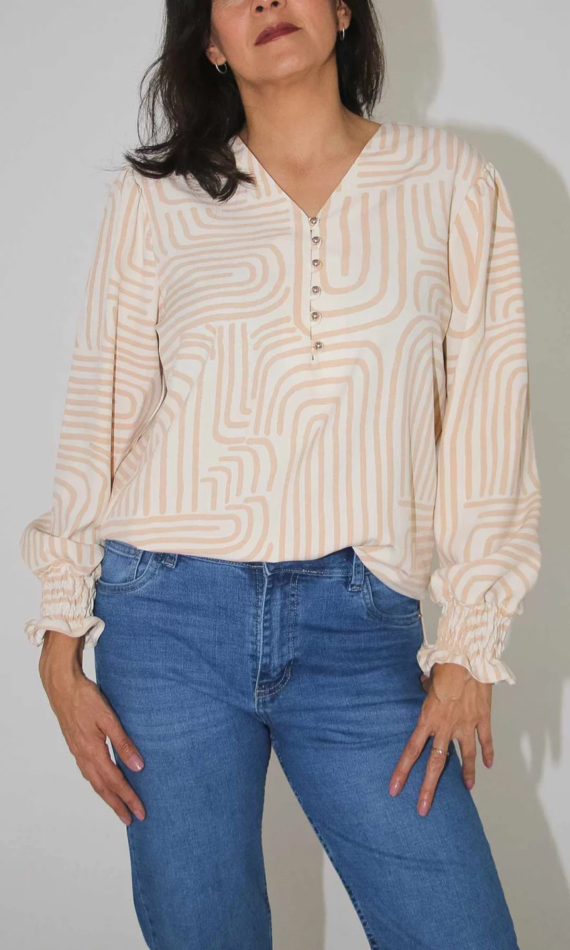 Blusa mujer manga larga estampada - Imagen 6