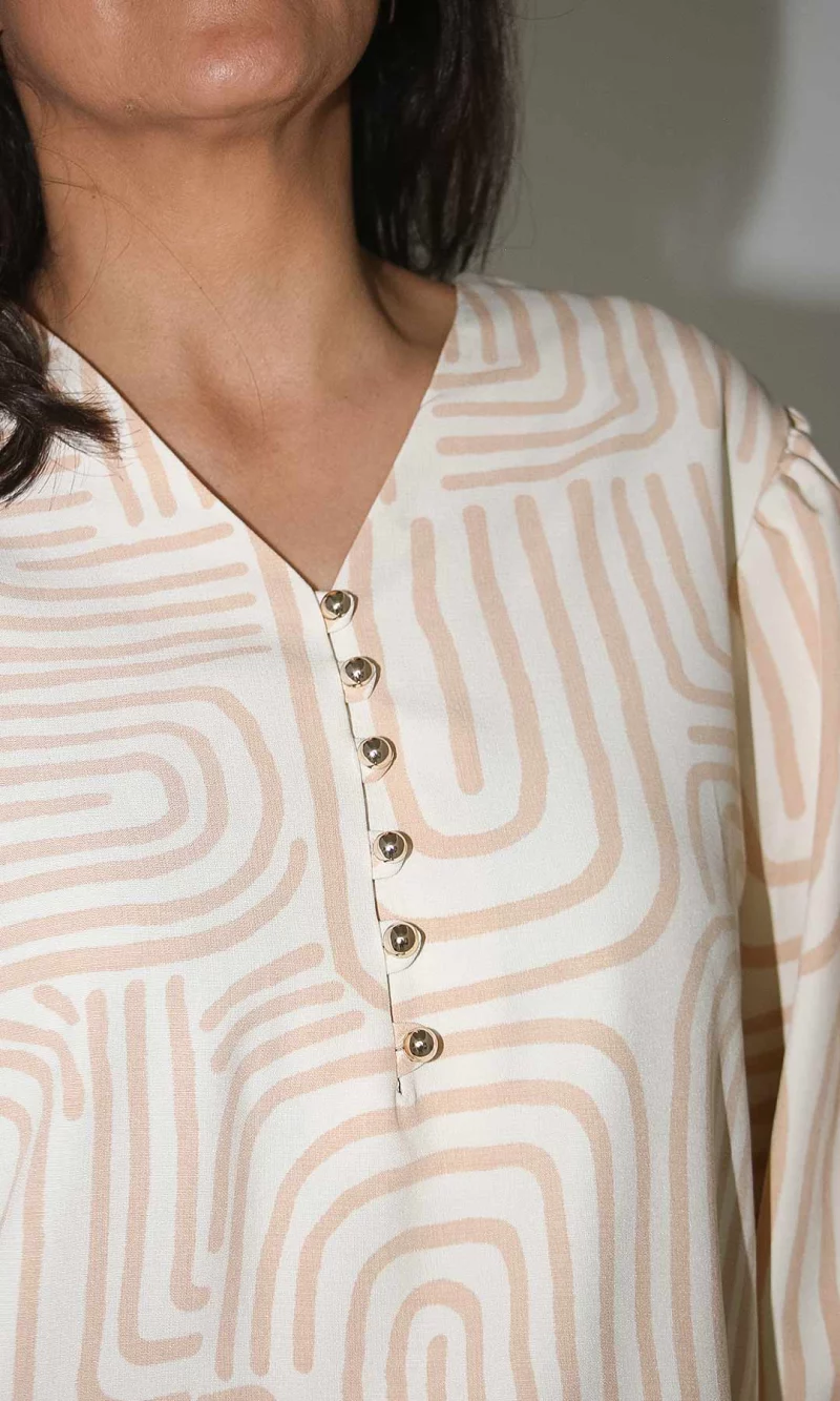 Blusa mujer manga larga estampada - Imagen 7