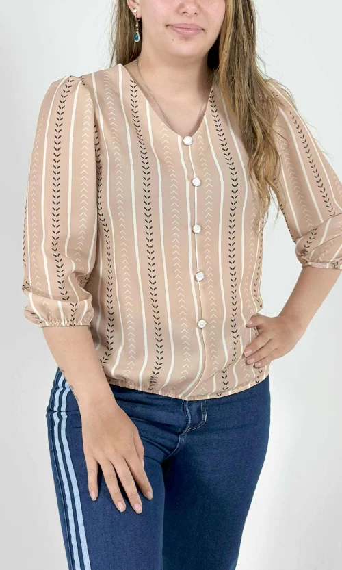 Blusa mujer manga 3/4 rayas